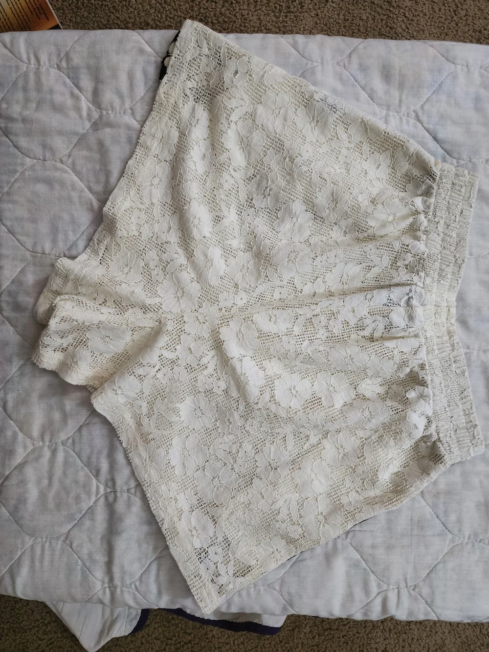 SABBI SIZE XXS CREAM LACE SHORTS NWOT